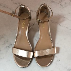 Report gold strap sandal